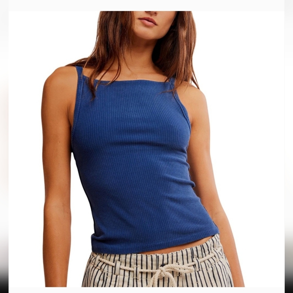 NWT Free People Mia Tank Navy Marin